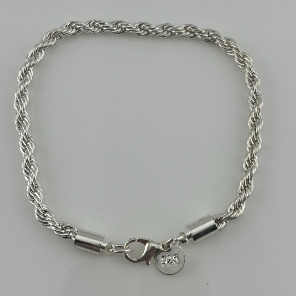925 Silver Rope Bracelet - Picture 4 of 6